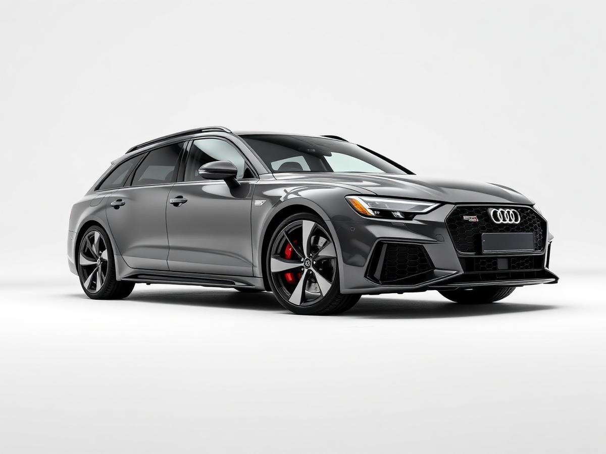 Nardo grey 2023 Audi RS6 Avant, low front three-quarter angle